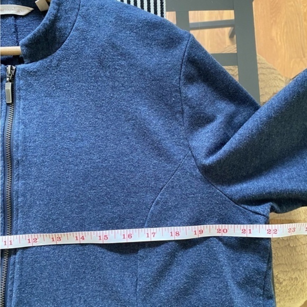 Soft Surroundings Navy Blue Kajal Full Zipper Sweatshirt Jacket Large - Picture 10 of 13
